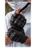 GMBIKER Genuine Leather Retro Motorcycle Half-Finger Gloves - Anti-Fall, Breathable, Full-Finger Optional for Summer Riding