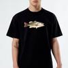 Largemouth Bass Fishing T-Shirt Freshwater Fish Black Crew Neck XXL Unisex 100% Cotton Novelty Gift T-Top