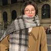 Marke Warmer Karomuster Kaschmir Poncho Schal Schal Luxuriöser Druck Dicke Pashmina Winterdecke Wickel Bufanda Lässiger Hijab Stolen Echarpe