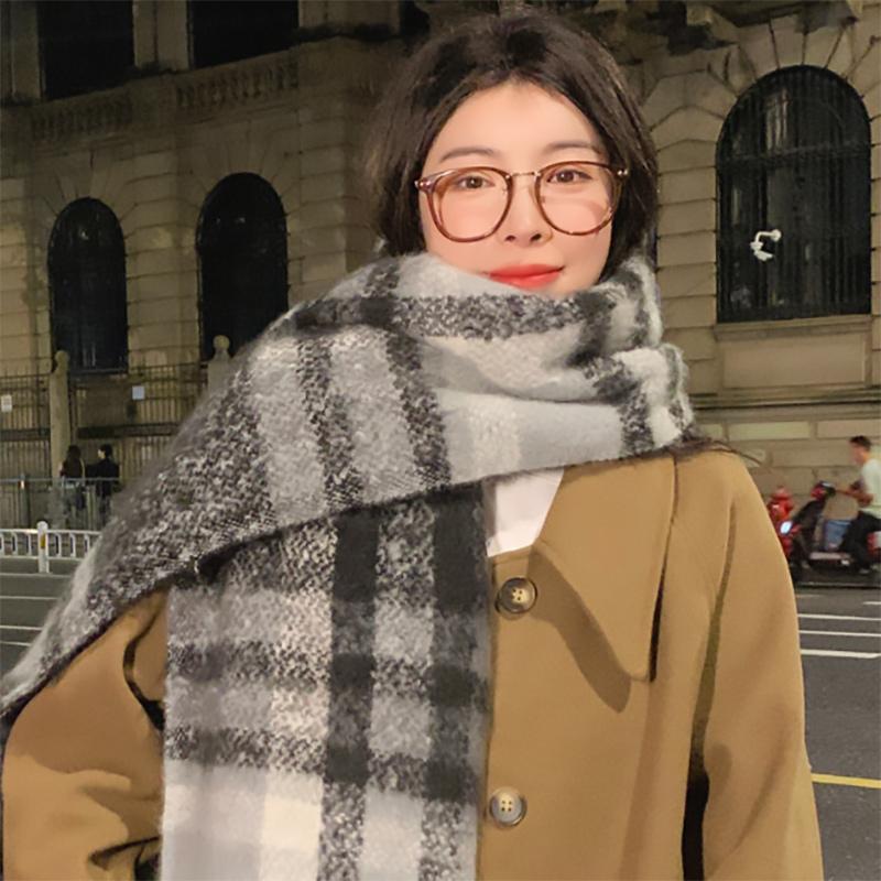 Marke Warmer Karomuster Kaschmir Poncho Schal Schal Luxuriöser Druck Dicke Pashmina Winterdecke Wickel Bufanda Lässiger Hijab Stolen Echarpe
