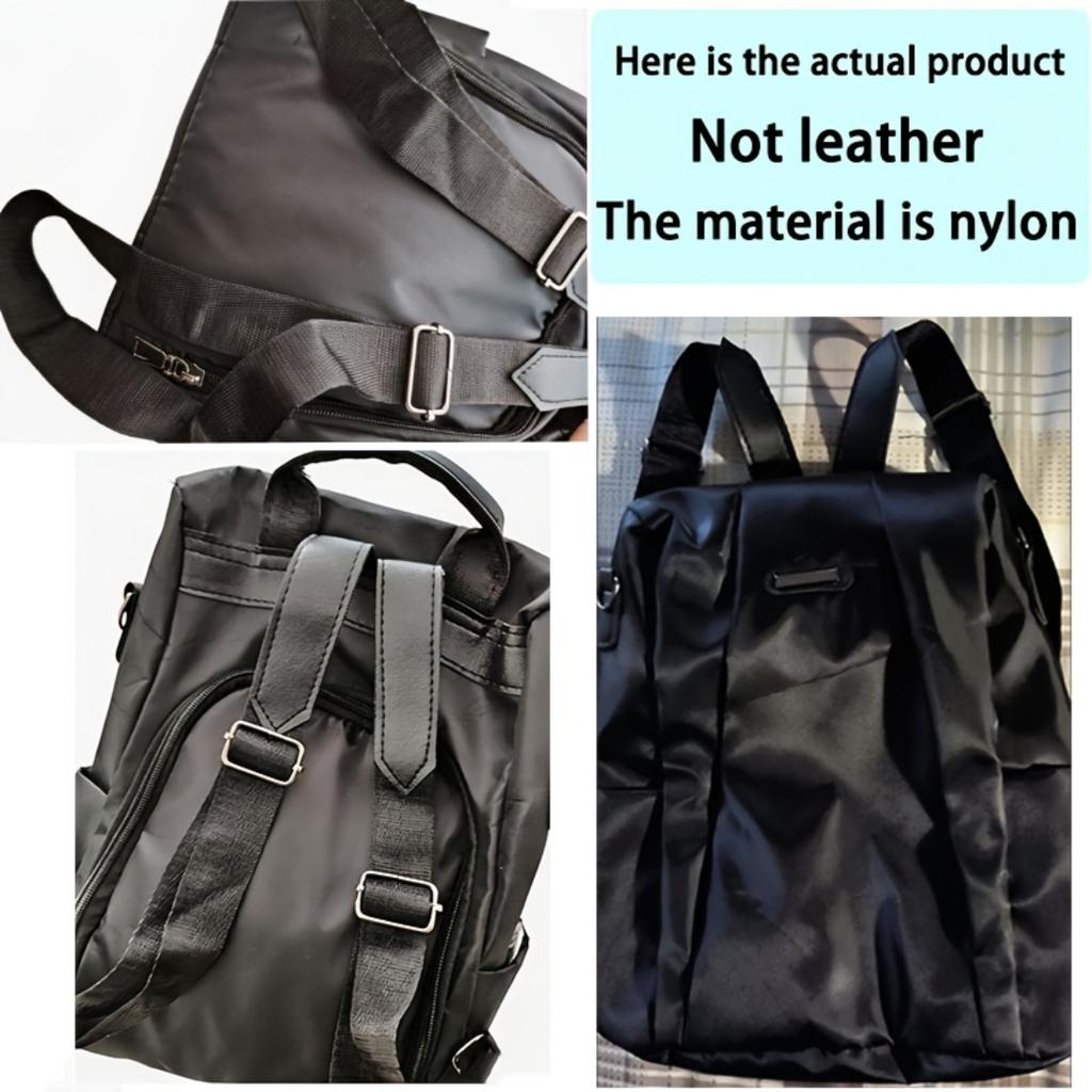 Korean Style Women Large Capacity Soft Shell Backpack,Lightweight Durable Bag With Front Pocket Adjustable Straps Gold Hardware For School Travel