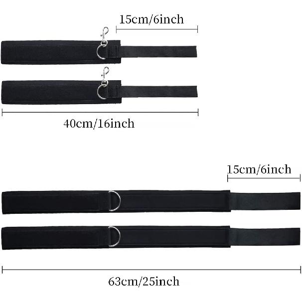 Sex Bondage Wrist & Thigh Cuffs BDSM Restraints Set, Sex Toys for Women with Adjustable Leg Straps Handcuffs for Couple Beginner SM Game Play