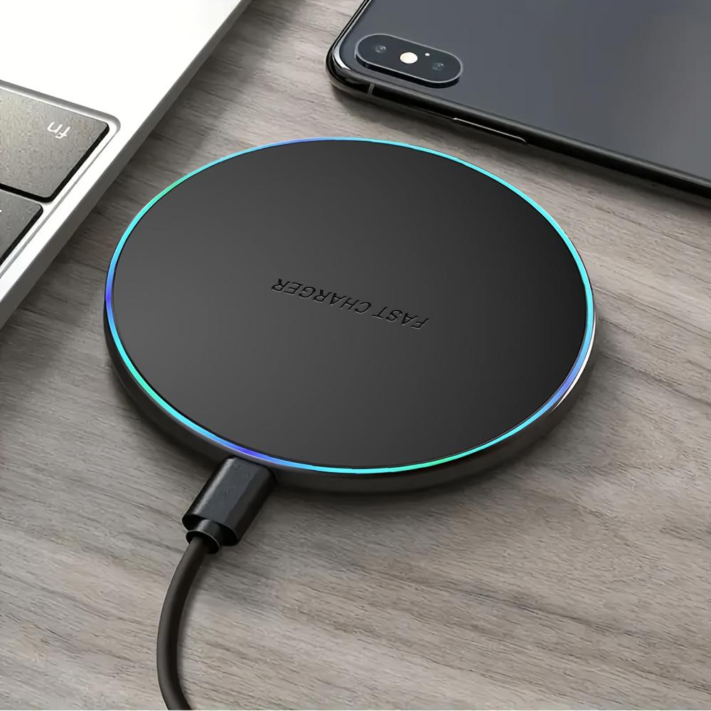 15W Circular Wireless Fast Charger with 1m Type-C Cable 35W Portable Desktop Charger
