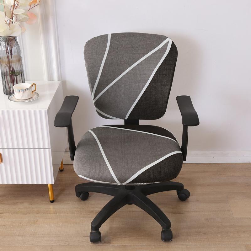 Elastic Office Chair Cover Print Split Computer Armchair Spandex Dust-Proof Seat Covers Stretch Slipcover Living Room
