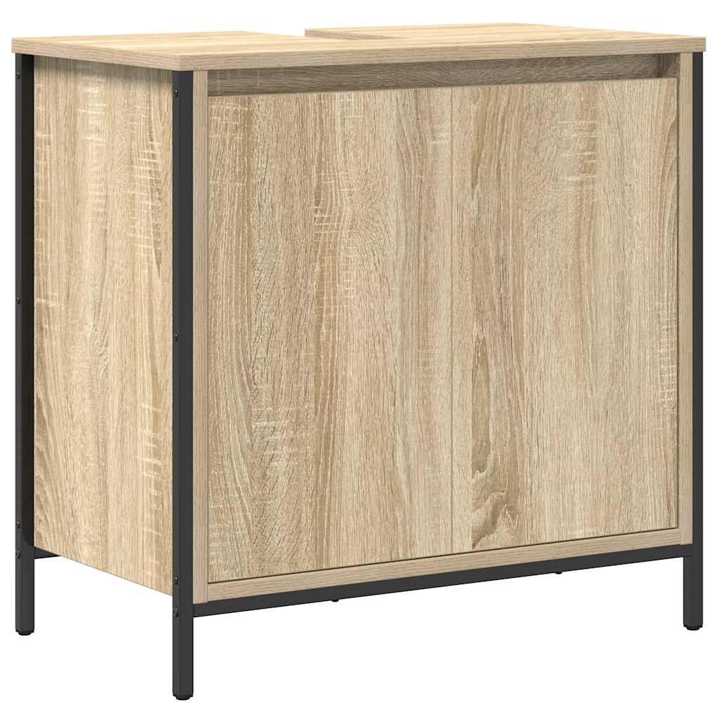 2 Piece Bathroom Furniture Set In Sonoma Oak Wood Composite