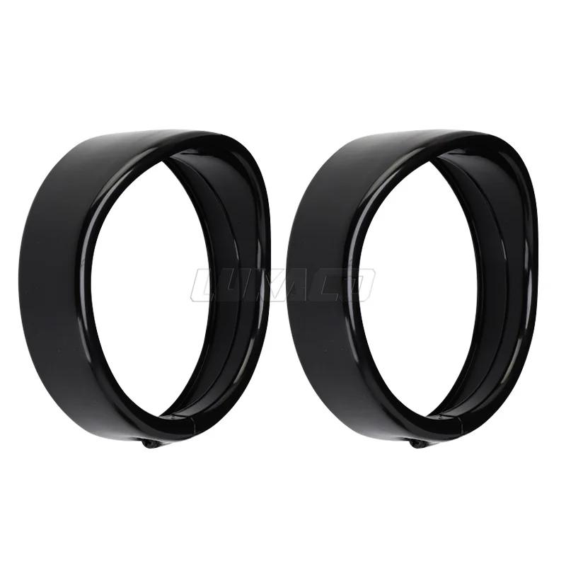 Черный глянцевый 7-дюймовое кольцо-ободок фары 4,5-дюймовое кольцо-ободок противотуманной фары Для Harley Touring Road King Electra Glide Softail