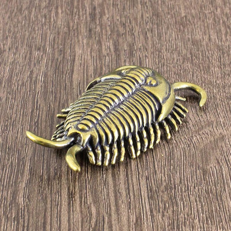 1/2Pcs Cambrian Trilobite Brass Desk Decoration Retro Insect Small Figurine Tea Pets Home Office Ornaments Souvenir Gift