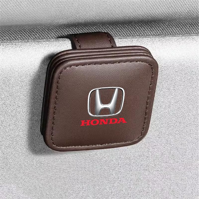 

Car Sunglasses Holder Leather Eyeglasses Hanger Sun Visor Glasses for Honda Fit Civic Accord 7 8 9 10 Pilot City Jazz CRV HRV