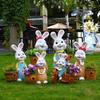 Outdoor Cartoon Rabbit Garden Decoration - Animal Flower Pot Sculpture for Kindergartens and Courtyards
