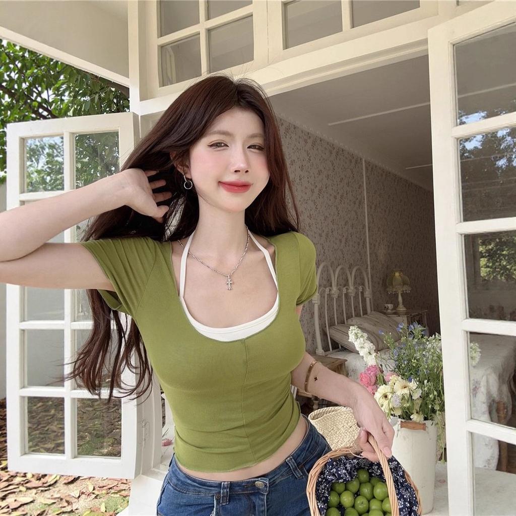 New summer short navel slim and thin sexy spice girl versatile chic short-sleeved t-shirt top women