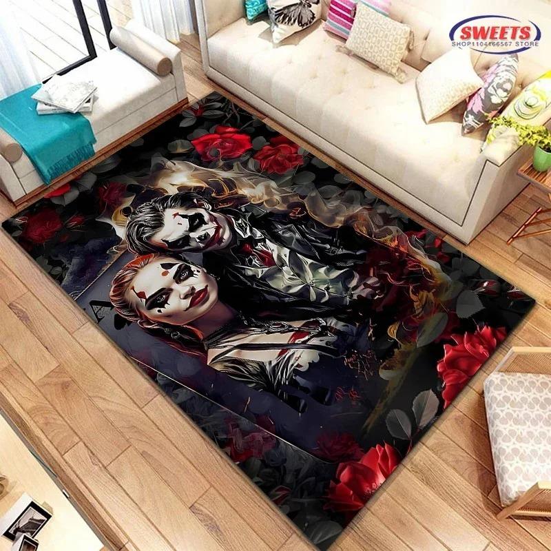 Cartoon Joker Muster Lustiger Bedruckter Teppich Wohnzimmer Schlafzimmer Küche Badezimmer Flur Teppich Heimdekoration Rutschfeste Fußmatten