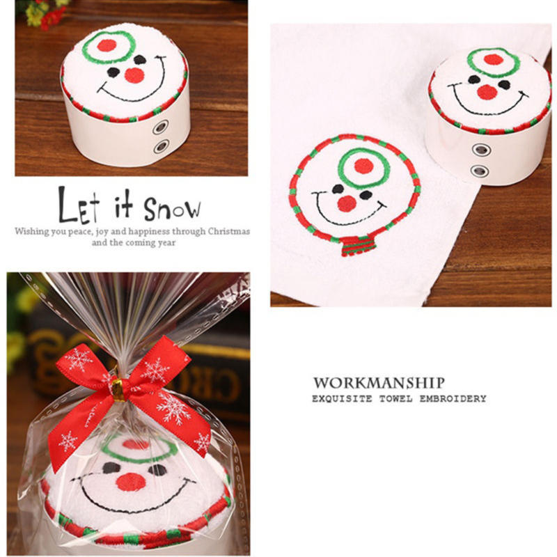 1PC Cute Santa Claus Snowman Christmas Tree Cupcake Towel Baby Shower Washcloths Birthday Party Favors for Guests