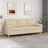 Vidaxl 3-Seater Sofa With Cushions, Cream, 180 Cm, Fabric