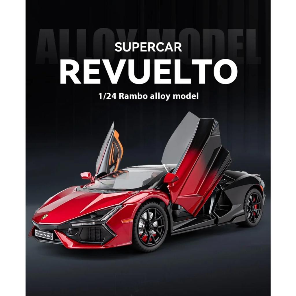 1/24 Lamborghini Revuelto Supercar Alloy Metal Diecast Car Model Sound & Light Collection Hobbies Decorative Trendy Ornament Boy