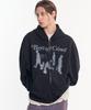 Moo Graphic Balloon Over Zip-Up Hoodie - Black
