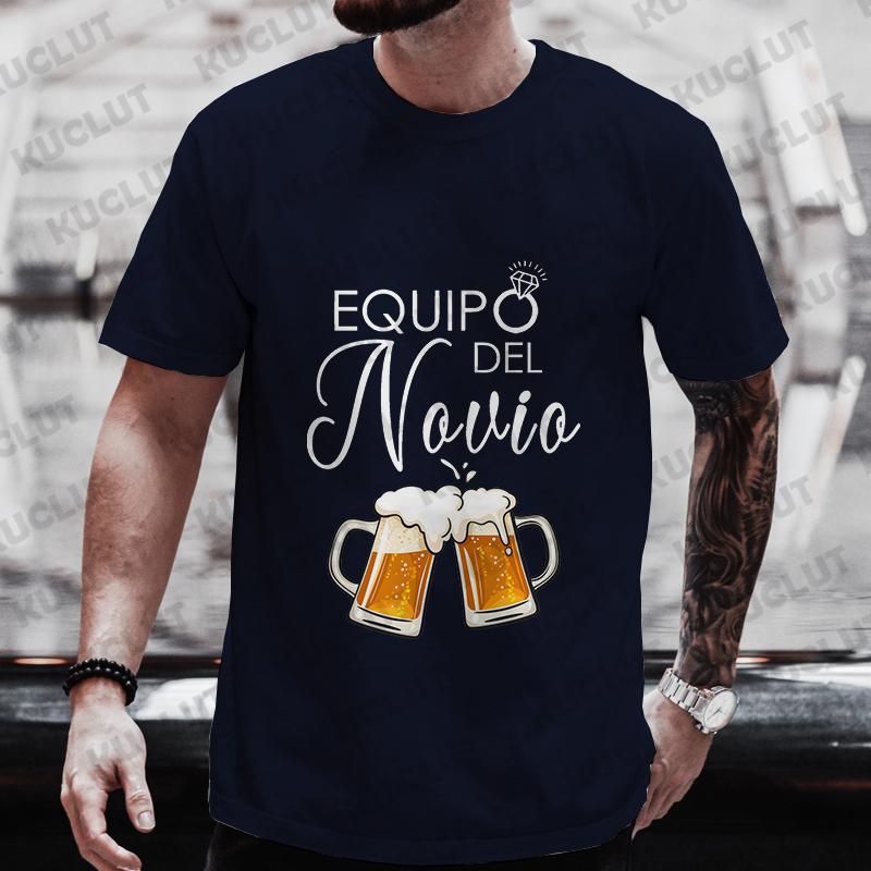 Spanish Evg Team Groom Man T-shirt Boyfriend Single Farewell Oversized Clothing Bachelor Party Beer Graphic Tops Wedding Tees
