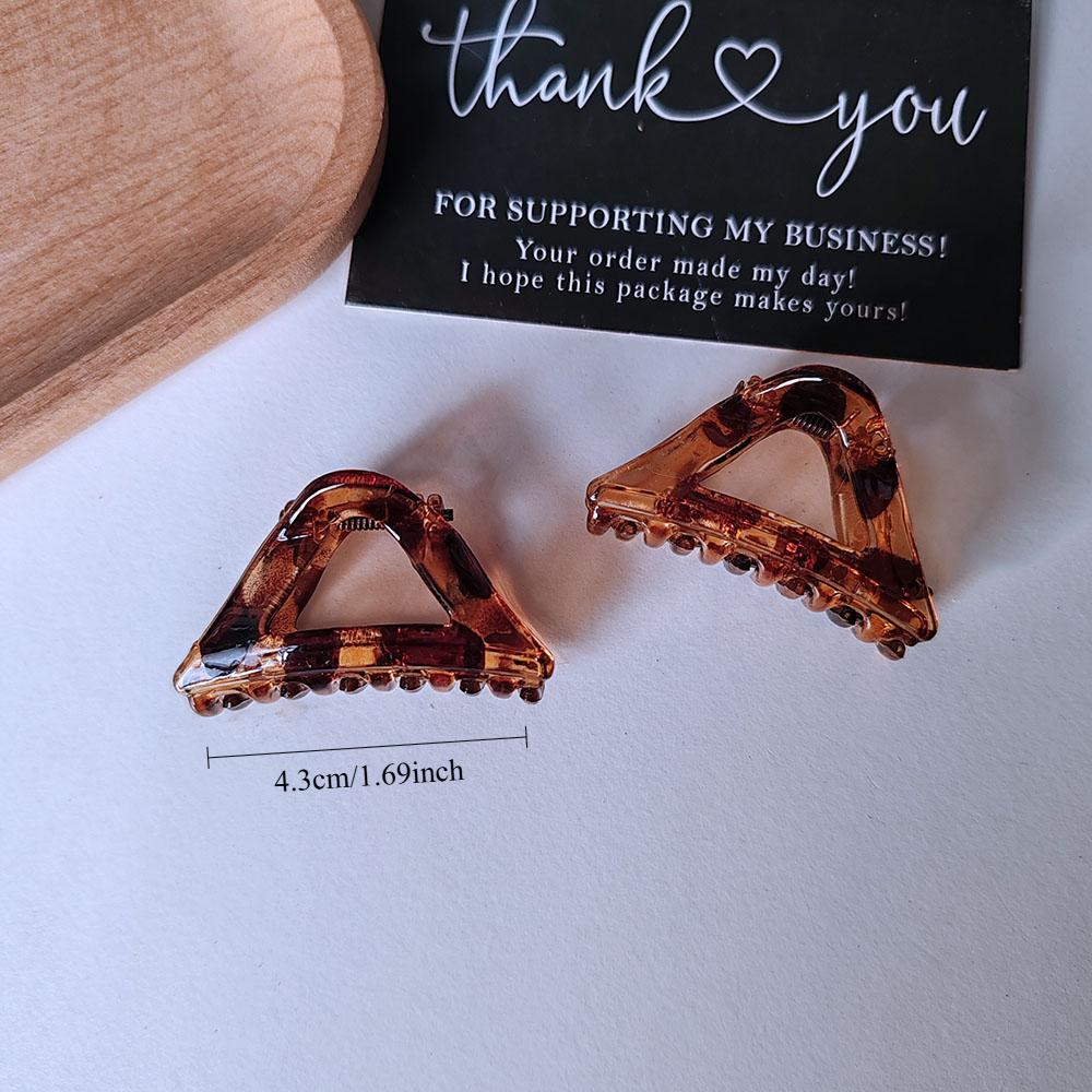 retro small coffee leopard print shark clip niche high-end style grab clip hair accessory 2PC Leopard Hair Claw  Women