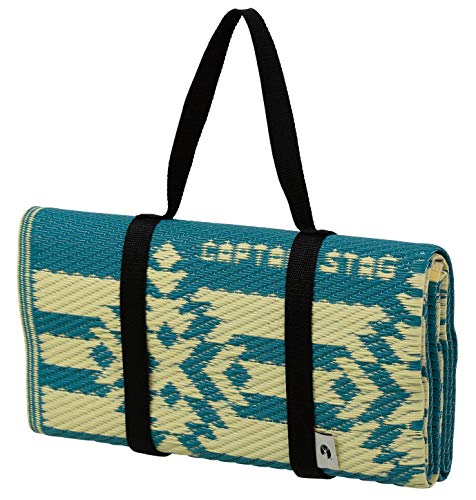 Captain Stag (CAPTAIN STAG) Rug, Leisure Sheet, Mat, Straw Rug, 90 X 180 Cm, 1-2 Person, Washable, Turquoise, UB-3058