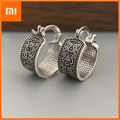 925 Sterling Silver Earrings For Women Trendy Simple Retro Flower Earring Jewelry Prevent Allergy Party Christmas Accessories