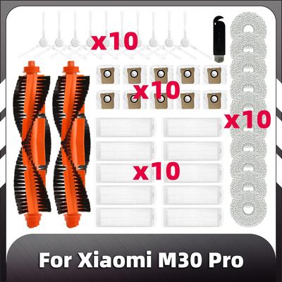 Compatible for Xiaomi M30 Pro / C107 Robot Vacuum Main Brush HEPA Filter Mop Pad Dust Bag Replacement Spare Parts Accessories