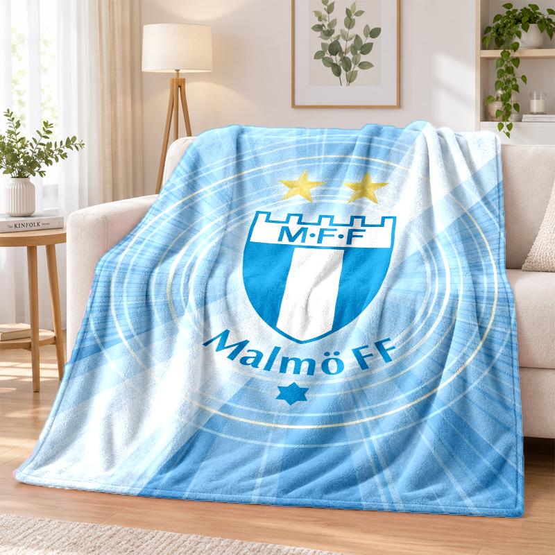 Malmö FF Printed Flannel Blanket Warm Comfort Bed Throw For Indoor Home Decoration