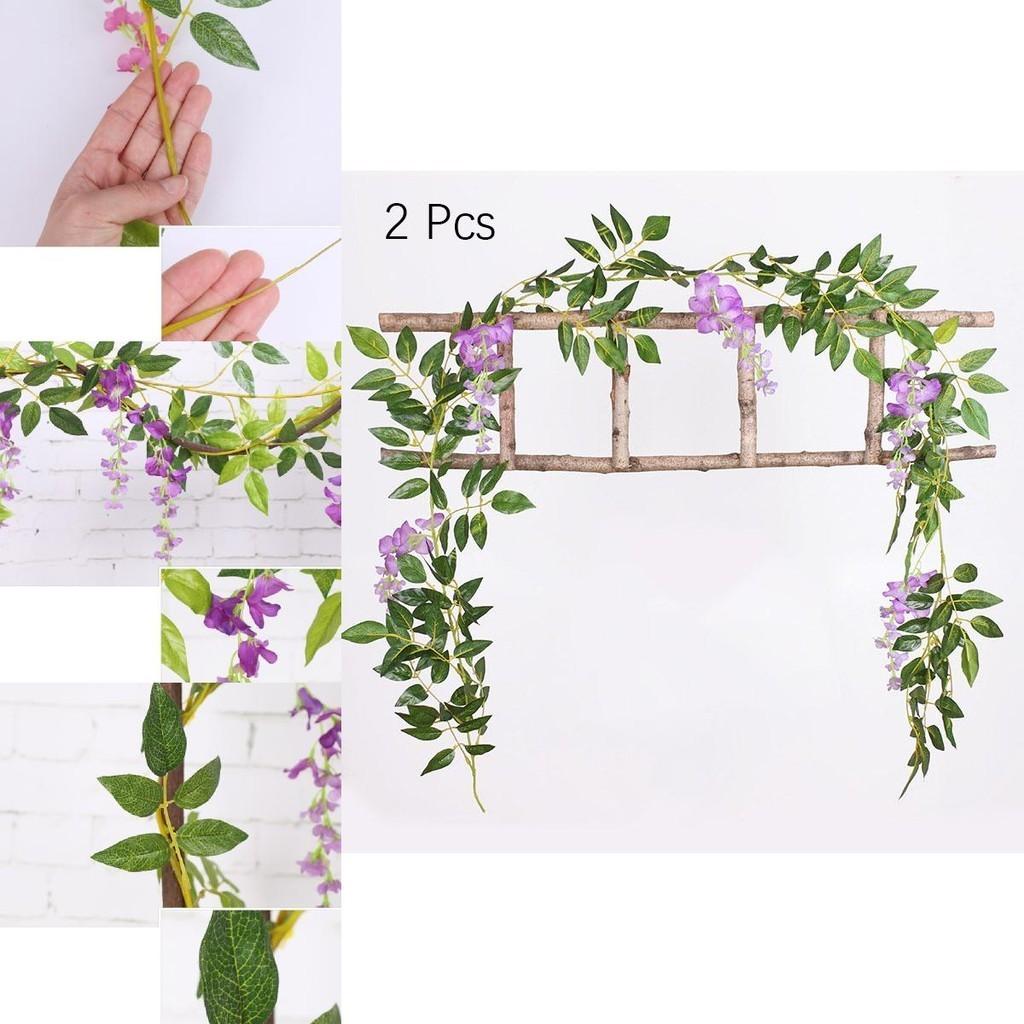 Wunderschöne 2x Künstliche Glyzinienblütenranke mit realistischen Blütenblättern für alle Anlässe