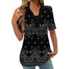 Women's Button Down Fashion Casual Vintage  Print Short Sleeve Shirts Blouse
