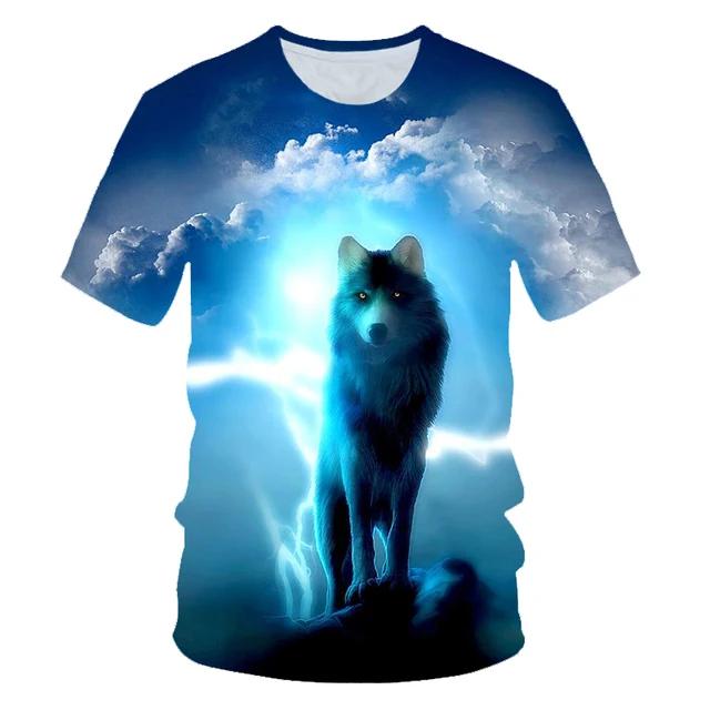 Animal Wolf T Shirt For Boys Print Children Boys Harajuku 3D T Shirt Summer Kids Short Sleeve Girls Tshirt Cartoon Baby T-Shirts