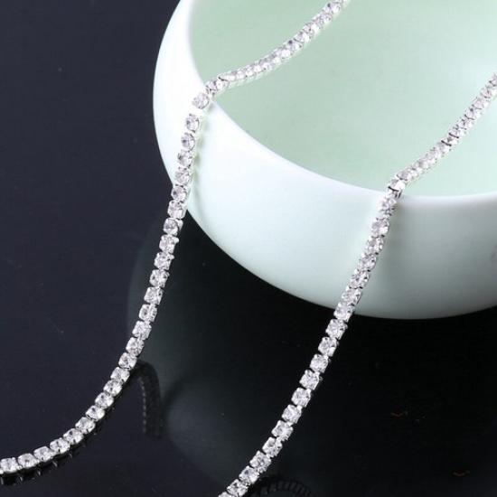 2.1 Yards DIY Bling Crystal Rhinestone Chain Trim Sewing Crafts Decoration Trim