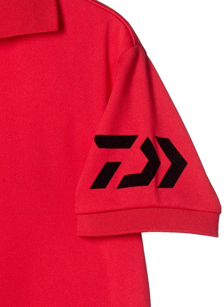 DAIWA Short Sleeve Polo Shirt Red X Black 140 DE-7906