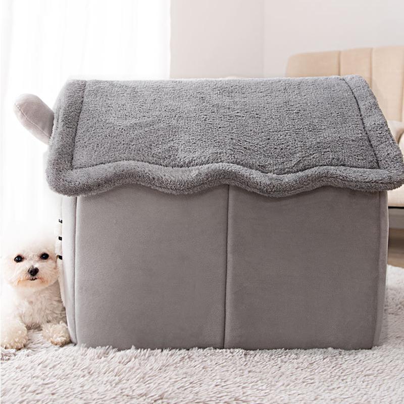 Indoor Winter Warm Cozy Kennel Tent Cat Nest Cushion Removable Basket Pet House