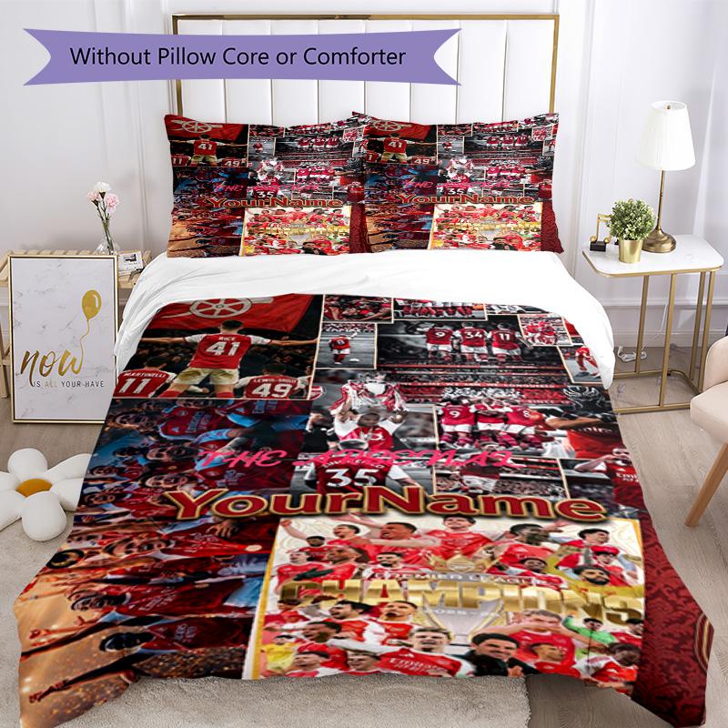 Arsenal Customize Your Name Bedding Set Breathable Duvet Cover with Pillowcases Home Decoration Birthday Gift