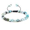 6mm Natural Stone Men Bracelets Charm Tiger Eye Black Beads Bracelet Braided Bangle Adjustable Charm Women Yoga Jewelry Pulseras