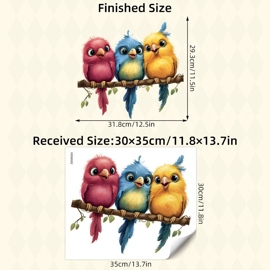 Мультяшные попугаи-братья Аниме Настенные наклейки, Самоклеящийся декор для Спальни Шкафа Ванной Комнаты Прачечной 30x30CM разноцветный