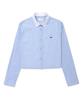 COVERNAT WOMAN Poplin Stripe Crop Shirt Light Blue