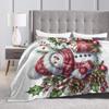 Christmas Snowman Plush Blanket Girls Boys  Flannel Bedding Throws For Outdoor Warm Soft Design Quality Bedspread Gift