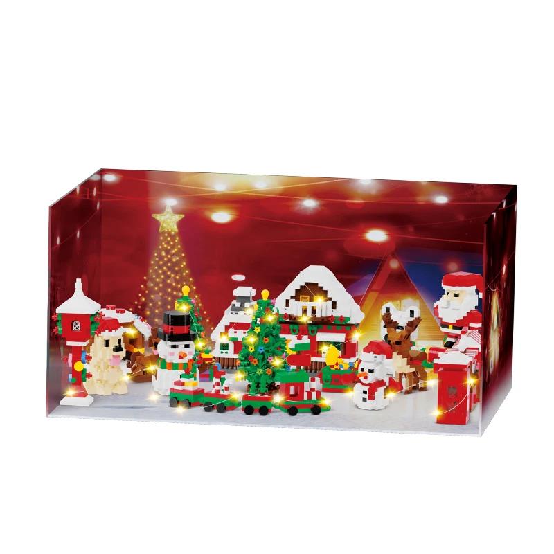 

3555 шт. Набор строительных блоков на рождественскую тематику Дед Мороз Снеговик Снежный дом Лось Рождественская елка Кирпичики Игрушки Подарок для детей