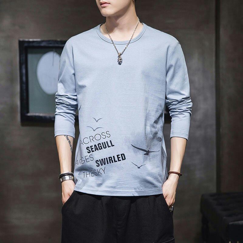 

Оформление: Мужская футболка свободного кроя из хлопка с длинными рукавами и круглым вырезом, идеально подходит для весны/осени. 3XL