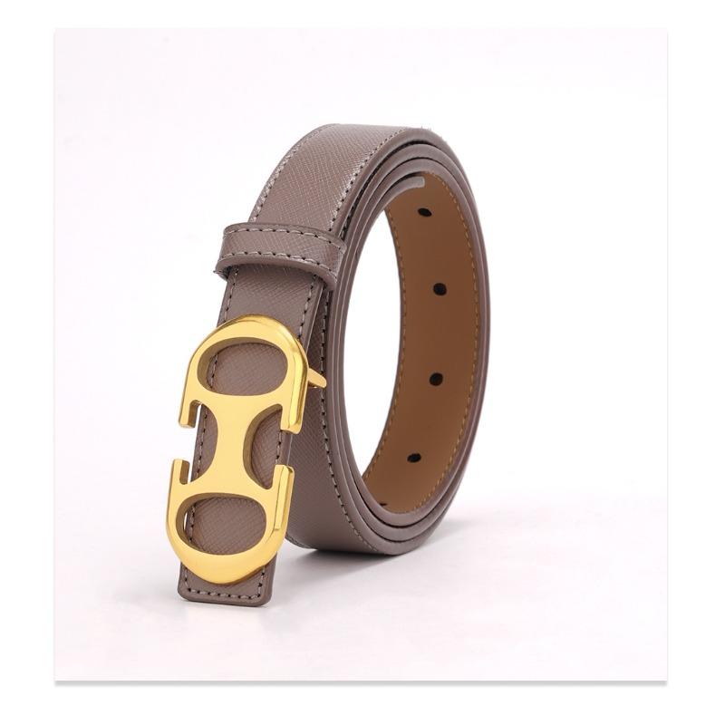 New Women's Genuine Leather Belt Double-sided Simple Belt Fashionable Versatile Trendy Pure Cowhide Girls' Belt