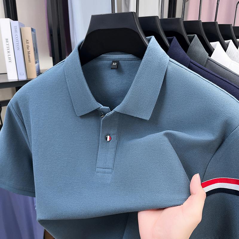 [Hong Kong Goods Withdrawal] Simple And Atmospheric Thin Short-Sleeved Men'S Polo Shirt Business And Leisure Spot