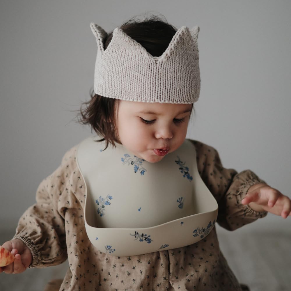 Mushie Mealtime Lilac One Size Kids' Apron, MSE_SA Flowers,