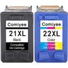 Pack 2 Compatible HP 21/22 XL Ink Cartridges - Black (COMIYEE)