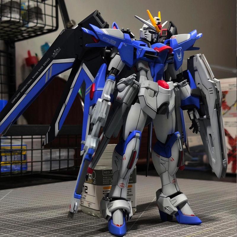 HG Rising Freedom 1/144 Seed FREEDOM With Water Sticker Bracket Double Mask Assembly Figure Action Figures Flying Freedom XFS