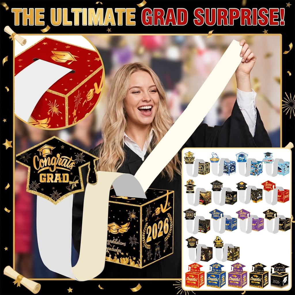 Graduation Theme, Money Gift Box, Party Game, Draw Money, Surprise Box Decoration, Paper Lottery Box