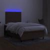Maison Exclusive - Sommier à lattes de lit matelas et LED marron foncé 120x190 cm