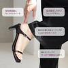 Amiami CX3122 Square Toe Plate Easy To Put On and Take Size LL Black Sandals, Mules, Leg-Lengthening, Sole, Off, Delicate, (24.5cm), (Smooth)
