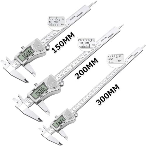 J&T 150mm Digital Caliper with Storage Case, Large-Character LCD Display, Zero-Set Function, Multi-Function Caliper for Inner/Outer Diameter, Depth, a