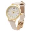 Fieldwork Women's Analog Watch with Leather Strap and Stone Dial, Flower Design, White, JN031-1