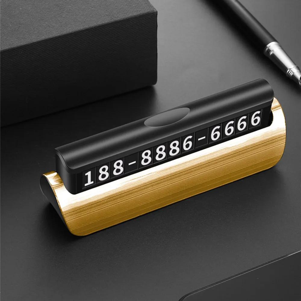 Car Accessories Mini Portable Telephone Number Plate With Switch Phone Number Business Card Temporary Parking Card Plate