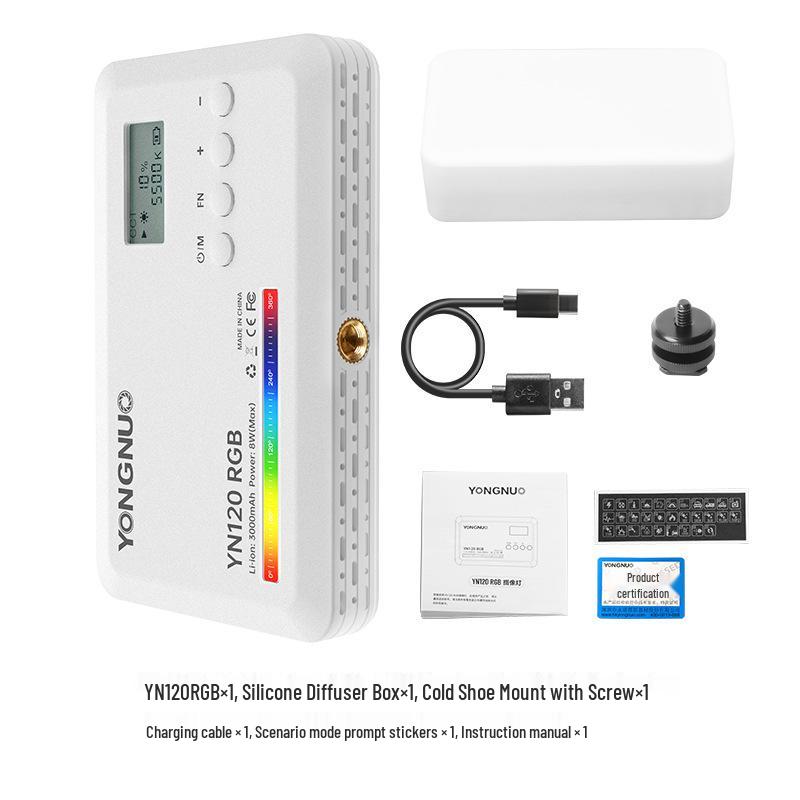 Yongnuo YN120RGB Portable RGB Pocket Light with Adjustable Color Temperature for Live Broadcast, LED Fill, Vlog, and Atmosphere Lighting